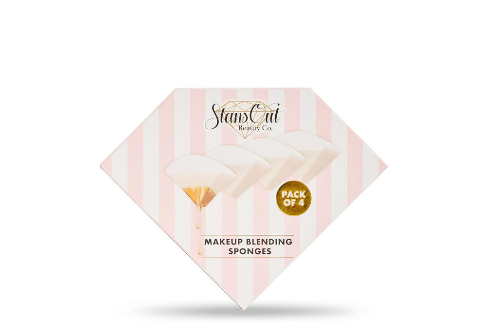 StansOut Beauty Sponge 4-Pack – Streak-Free, Airbrushed Finish | Reusable, Quick-Drying, Latex-Free | Multi-Angle Blending Sponge for Cream, Liquid & Powder | Pro Makeup Applicator
