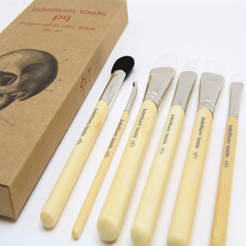 Bdellium Tools Professional Makeup Brush SFX Glue Brush Set 7 PC. With Ziplock Pouch