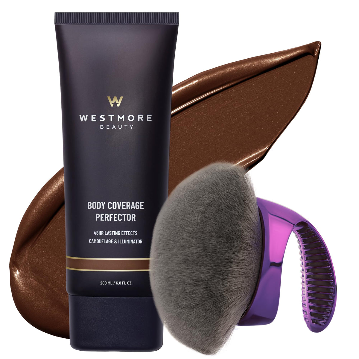 Westmore Beauty Body Coverage Perfector & Brush - Waterproof Leg Makeup- 2N