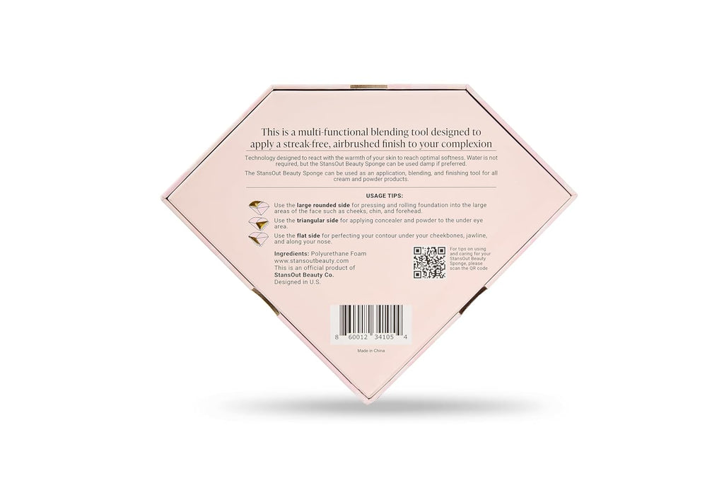 StansOut Beauty Sponge 4-Pack – Streak-Free, Airbrushed Finish | Reusable, Quick-Drying, Latex-Free | Multi-Angle Blending Sponge for Cream, Liquid & Powder | Pro Makeup Applicator