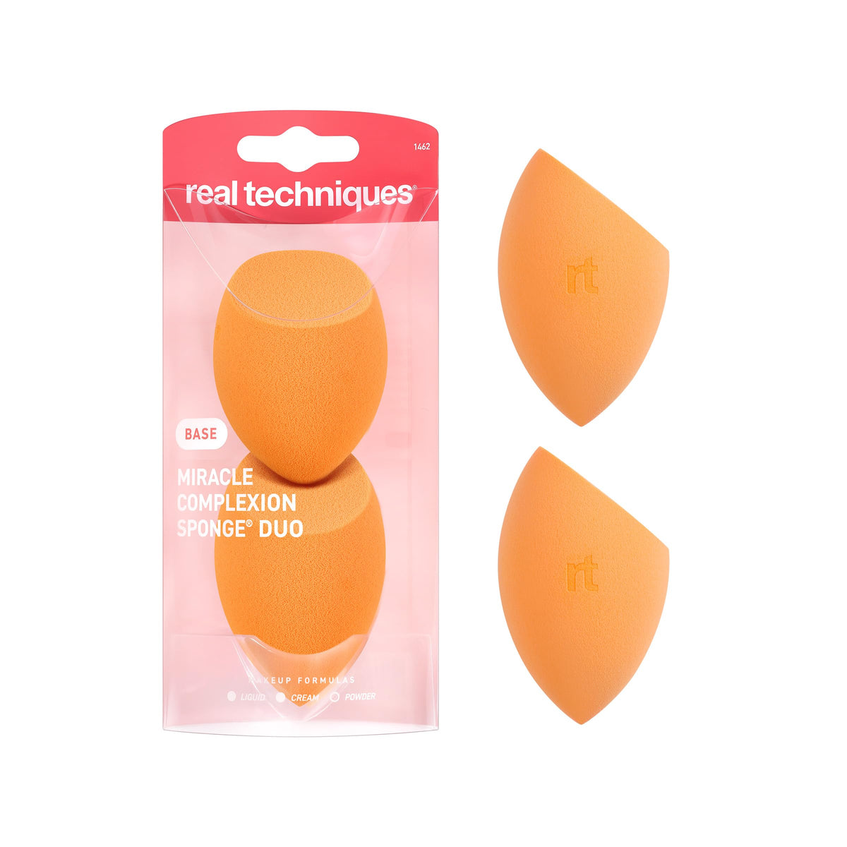 Real Techniques Miracle Complexion Sponge, 4 Pack, Makeup Blending Sponges | Makeup sponges for foundation, 3-point design, foundation applicator, latex-free beauty sponge