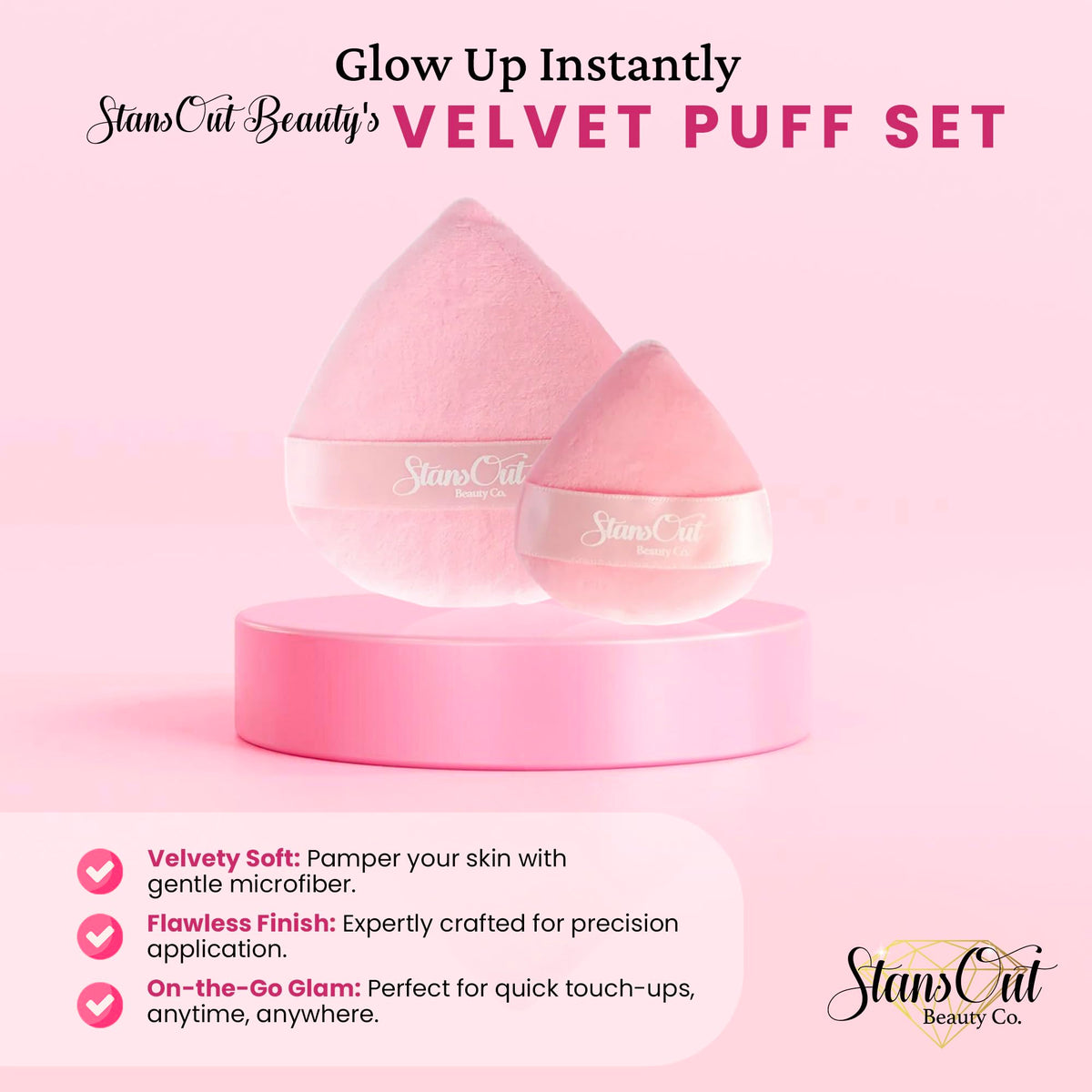 StansOut Beauty Sponge 4-Pack – Streak-Free, Airbrushed Finish | Reusable, Quick-Drying, Latex-Free | Multi-Angle Blending Sponge for Cream, Liquid & Powder | Pro Makeup Applicator