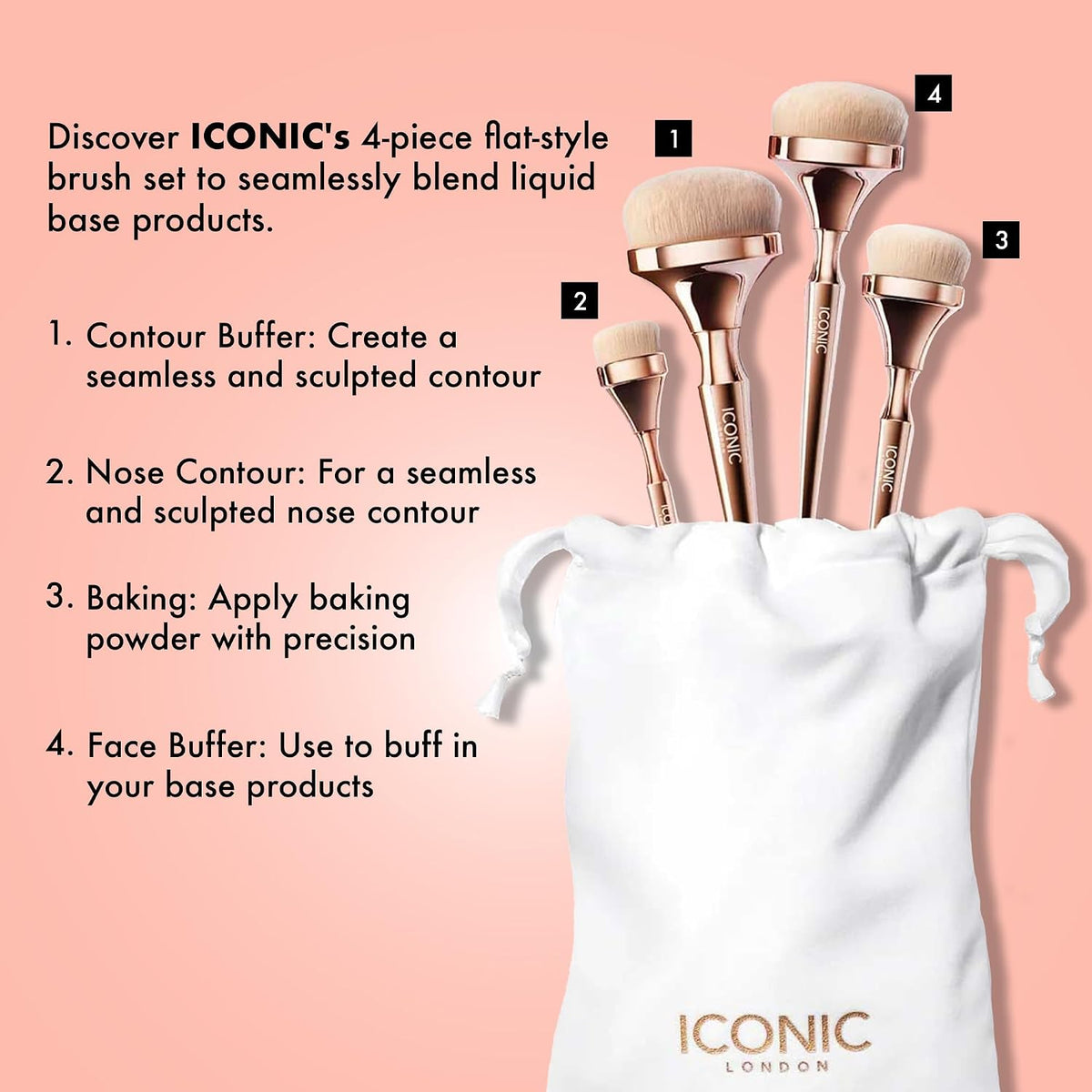 ICONIC LONDON HD Blend Brush Set | Luxury Makeup Brushes, Buff & Blend