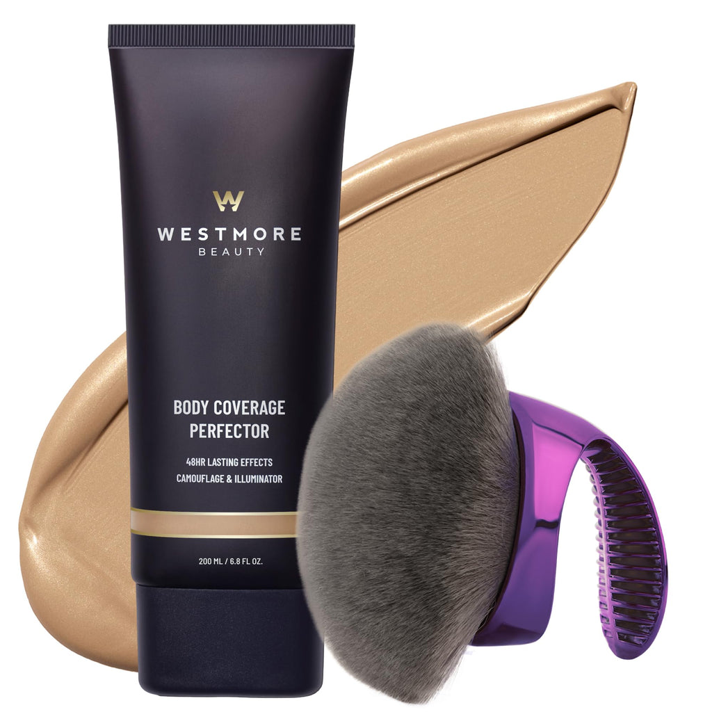 Westmore Beauty Body Coverage Perfector & Brush - Waterproof Leg Makeup- 2N