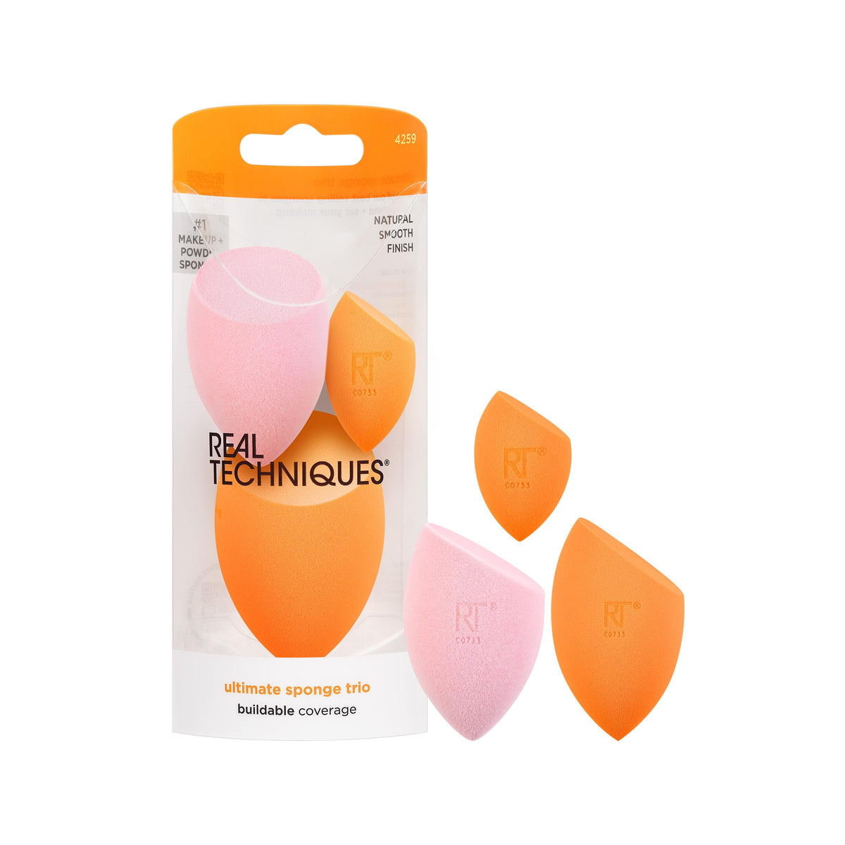 Real Techniques Miracle Complexion Sponge, 4 Pack, Makeup Blending Sponges | Makeup sponges for foundation, 3-point design, foundation applicator, latex-free beauty sponge
