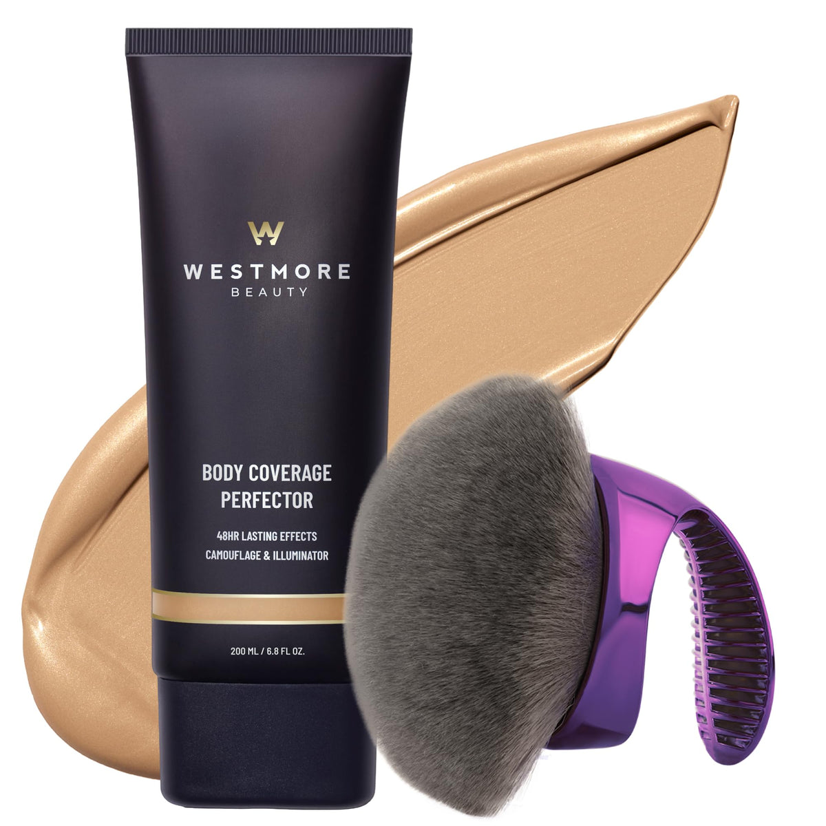 Westmore Beauty Body Coverage Perfector & Brush - Waterproof Leg Makeup- 2N