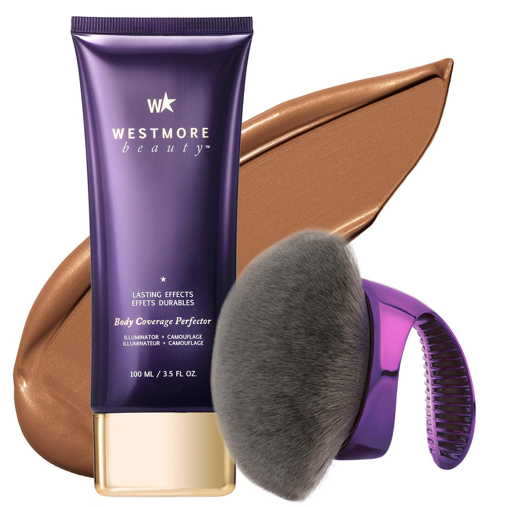 Westmore Beauty Body Coverage Perfector & Brush - Waterproof Leg Makeup- 2N