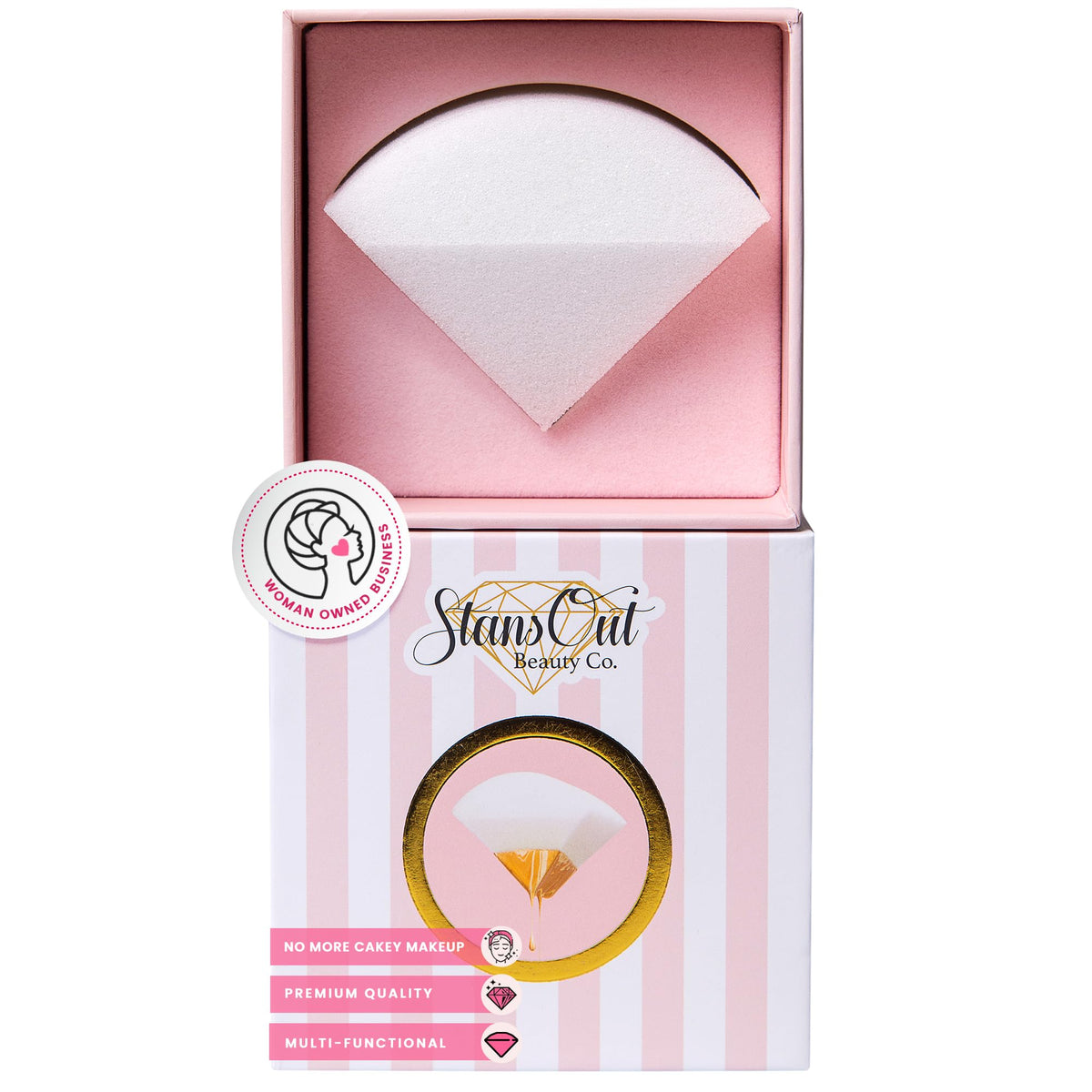 StansOut Beauty Sponge 4-Pack – Streak-Free, Airbrushed Finish | Reusable, Quick-Drying, Latex-Free | Multi-Angle Blending Sponge for Cream, Liquid & Powder | Pro Makeup Applicator