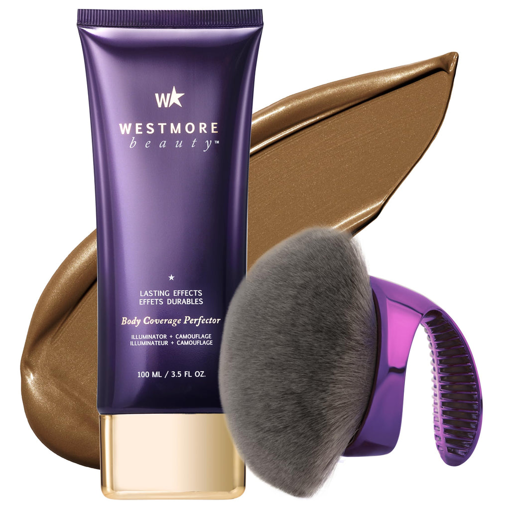 Westmore Beauty Body Coverage Perfector & Brush - Waterproof Leg Makeup- 2N