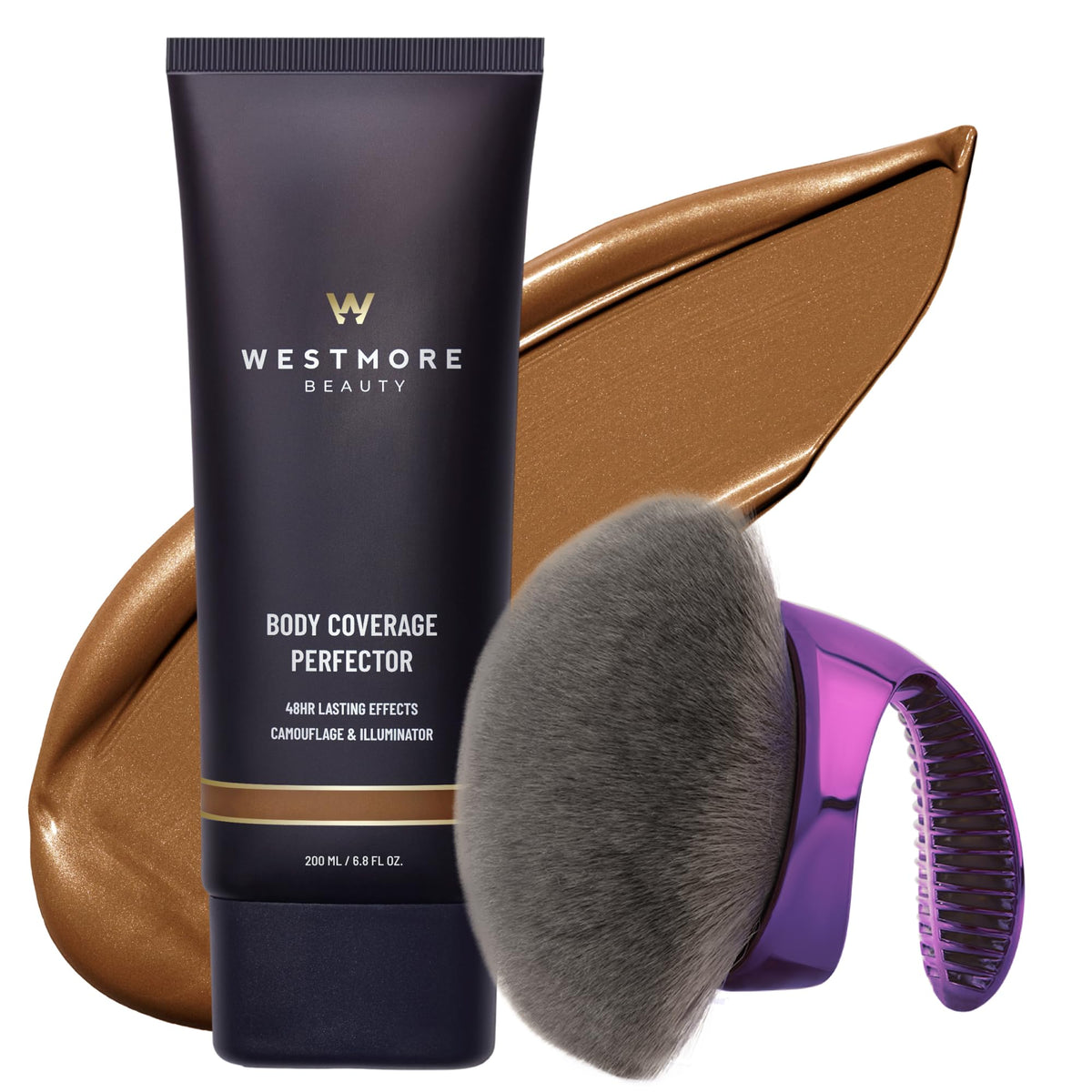 Westmore Beauty Body Coverage Perfector & Brush - Waterproof Leg Makeup- 2N