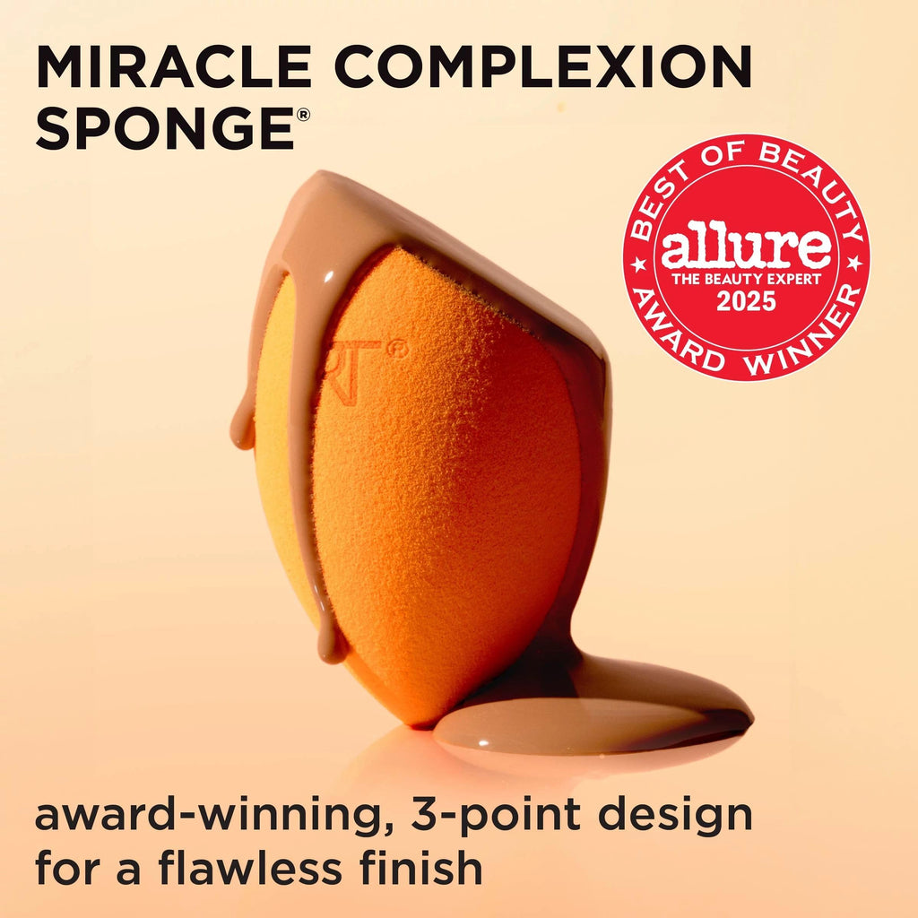 Real Techniques Miracle Complexion Sponge, 4 Pack, Makeup Blending Sponges | Makeup sponges for foundation, 3-point design, foundation applicator, latex-free beauty sponge