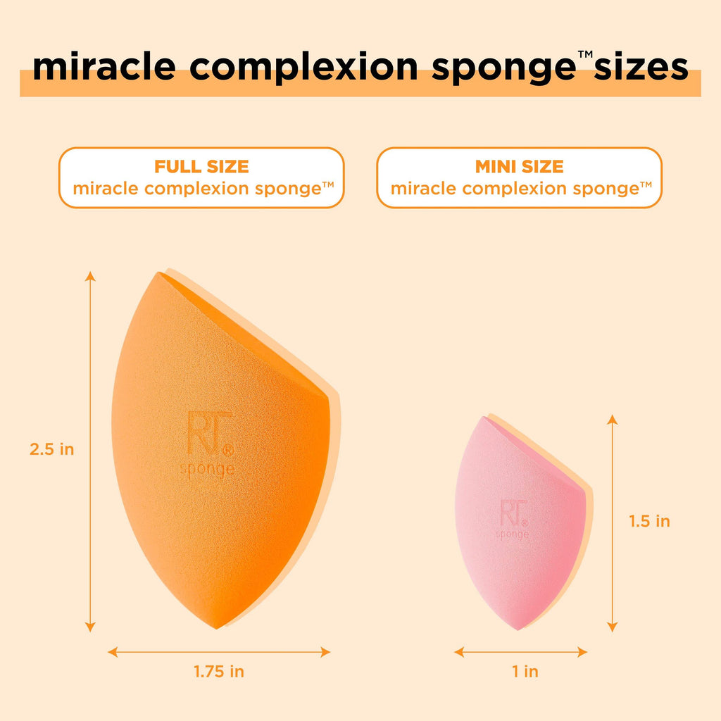 Real Techniques Miracle Complexion Sponge, 4 Pack, Makeup Blending Sponges | Makeup sponges for foundation, 3-point design, foundation applicator, latex-free beauty sponge