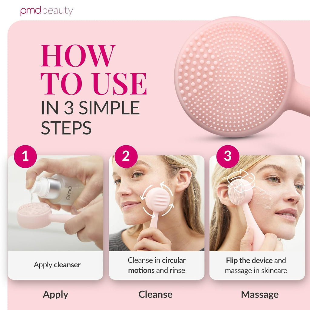 PMD Beauty Clean Facial Cleansing Brush – Waterproof Silicone Face Cleanser with Sonic Technology