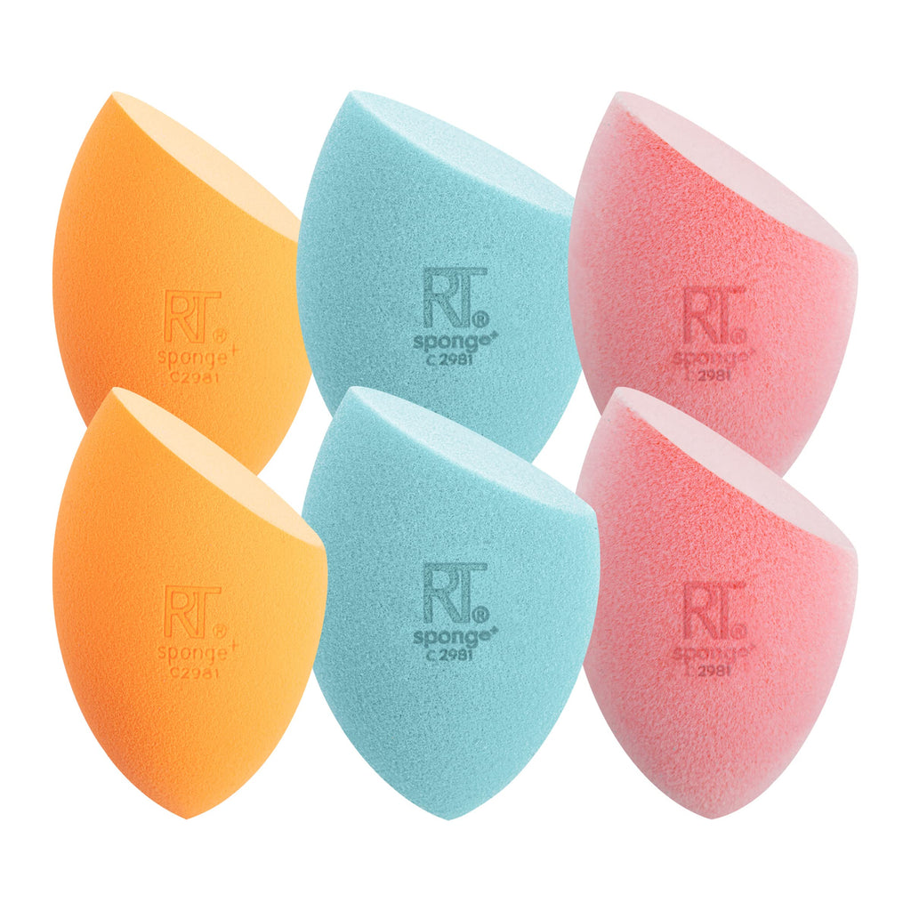 Real Techniques Miracle Complexion Sponge, 4 Pack, Makeup Blending Sponges | Makeup sponges for foundation, 3-point design, foundation applicator, latex-free beauty sponge