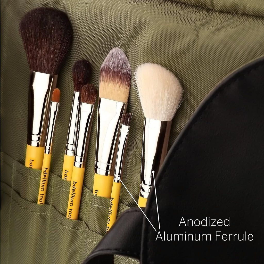 Bdellium Tools Professional Makeup Brush Studio Series - Basic 7pc. Brush Set with Roll-Up Pouch